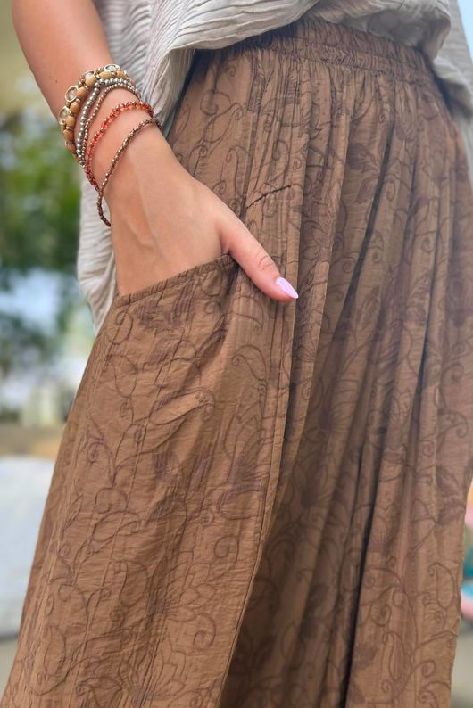 Tasha Damask Bloom Pant Walnut